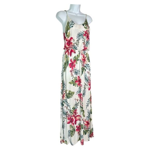Lush Womens M Floral Spaghetti Strap Maxi Dress - Picture 3 of 8